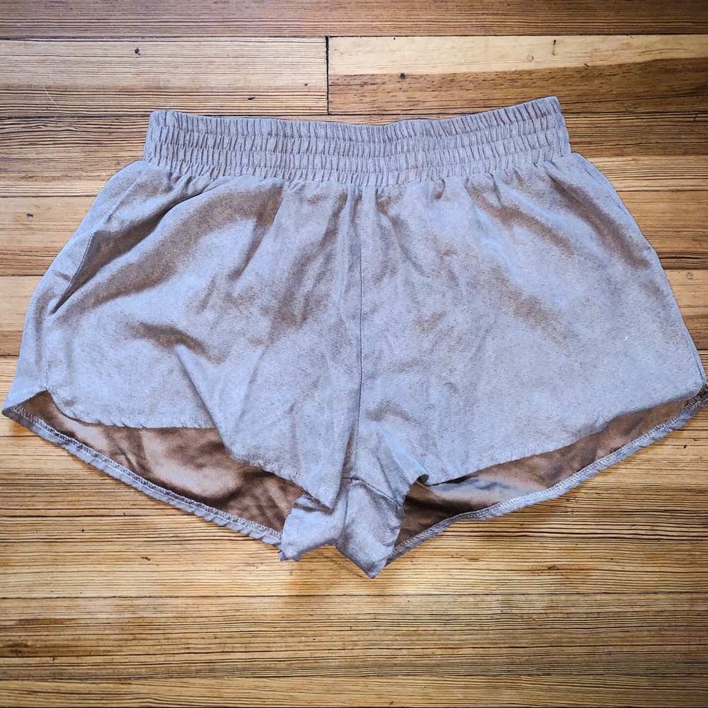 Suede-Like Light Brown Shorts